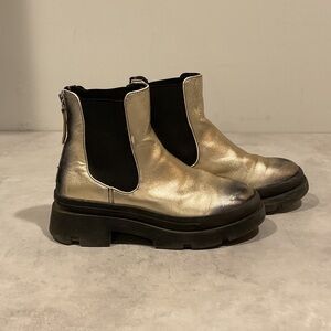 Kids Gold Ankle Boots